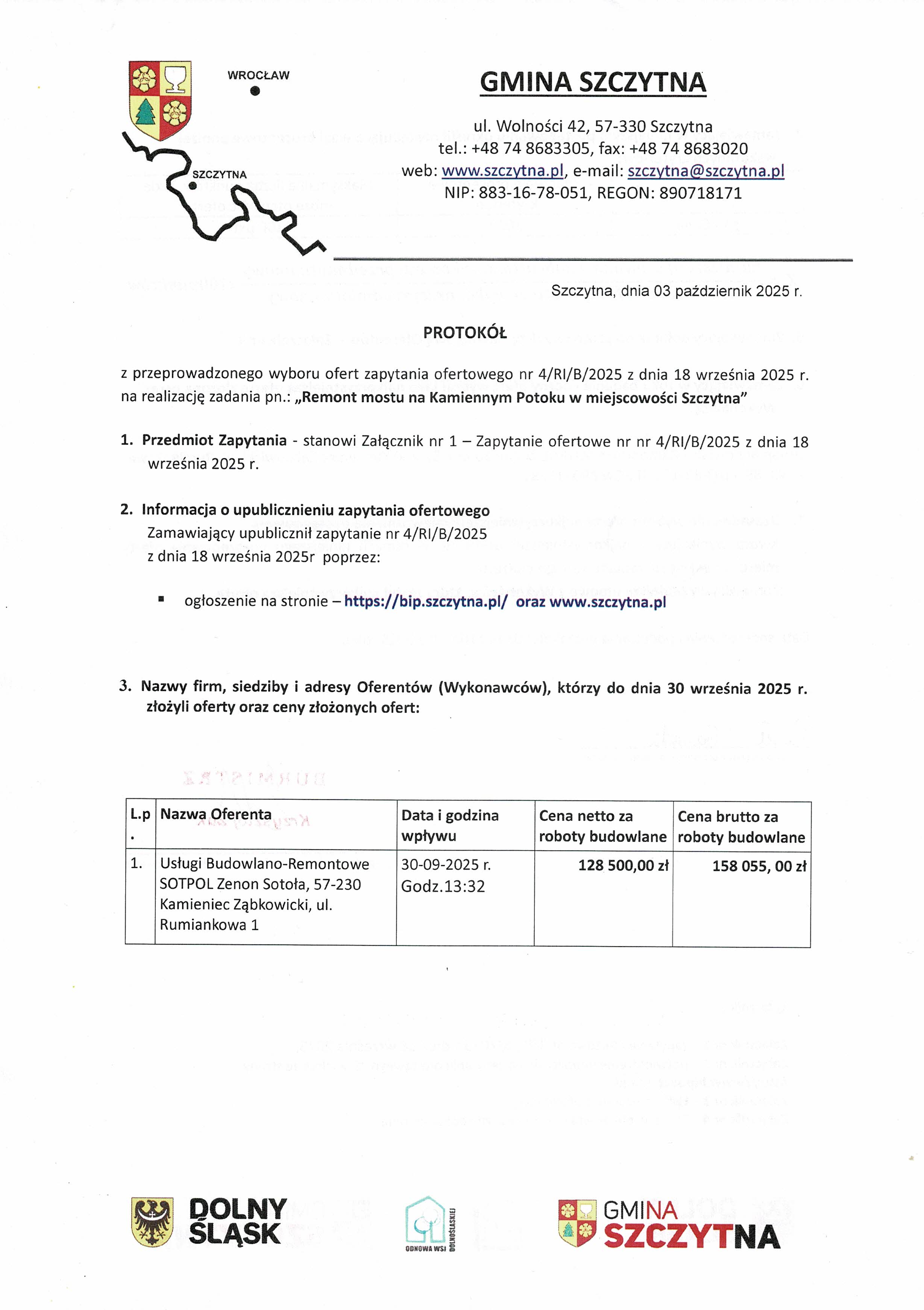 kamienny potok remont mostu