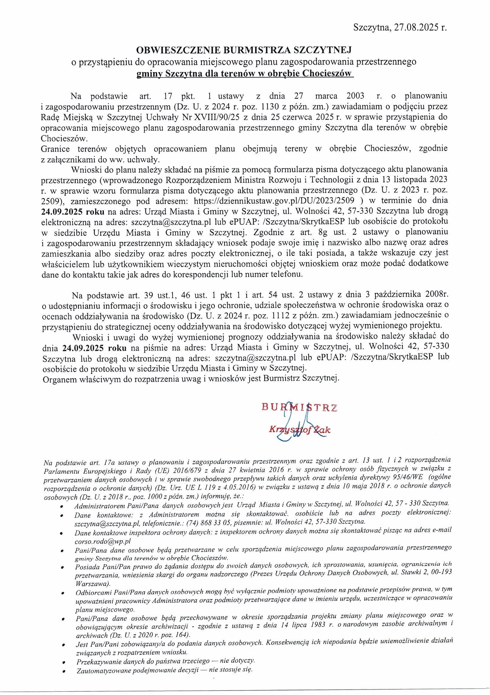 chociesz&oacute;w mpzp