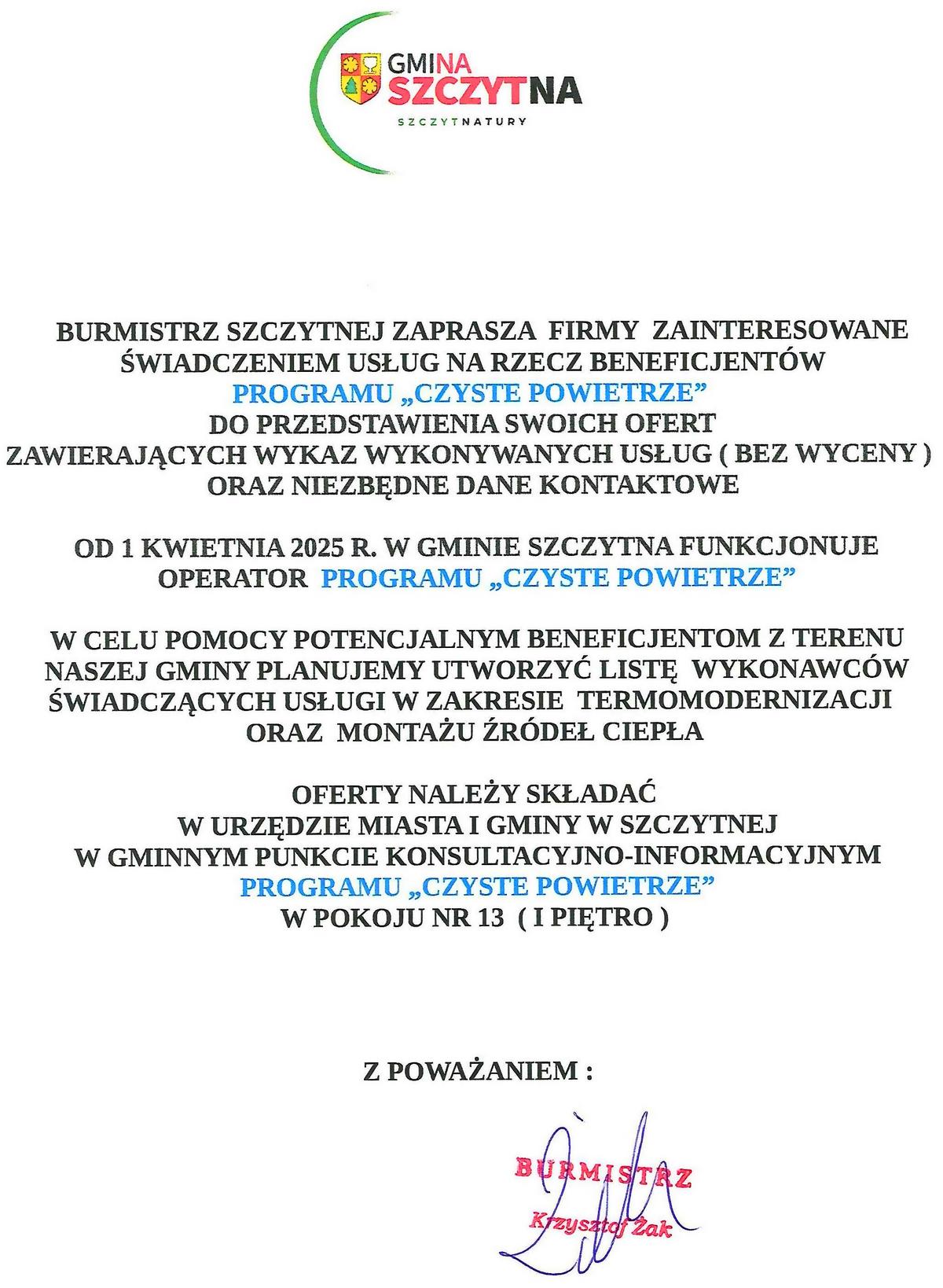 zaproszenie czyste powietrze