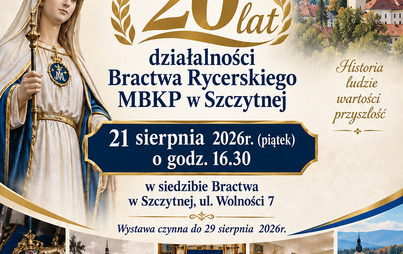 Zdjęcie do 20 lat działalności Bractwa Rycerskiego MBKP w Szczytnej
