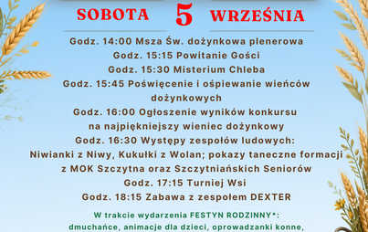 Zdjęcie do DOŻYNKI GMINY SZCZYTNA 2026